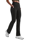 CRZ YOGA Womens Butterluxe High Waist Flare Pants 31.5" - Yoga Bootcut with Side Pockets Wide Leg Lounge Casual Black Medium