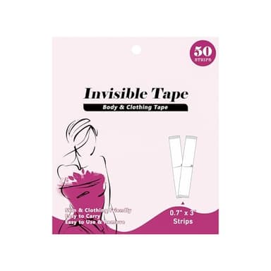 BOOSINI Fashion Double Sided Tape-Strong Body Adhesive for Clothes & Skin Waterproof, No Residue,Hypoallergenic for All Skin Shades(50 Strips)