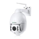 SV3C 1080P Outdoor PTZ WiFi Camera, ONVIF Security IP Camera with Auto Tracking, 197ft HD Night Vision, 5X Optical Zoom, Two-Way Audio, Waterproof, Compatible with Blue Iris, SD Card Slot, CamHiPro