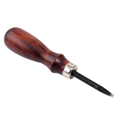 WUTA Leather Edge Beveler,High Carbon Steel Edge Skiving,Leather Wood Handle Leather Tools,Leather Craft Keen Edge Cutting Tool for Beveling,Size 4,1.4mm