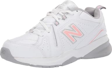 New Balance Women's 608 V5 Casual Comfort Cross Trainer, White/Pink, 7