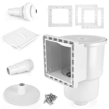 VECKYJL Above Ground Pool Skimmer Kit, Standard Thru-Wall Skimmer, Pool Wall Skimmer, Complete Above Ground Pool Skimmer Box System (White)