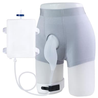 SorealGroup External Catheter for Men with Detachable Silicone Urine Bag (1000mL) | Wearable Urine Collector for Men with Reusable Tube 39.4in, Adjustable Anti-Slip Straps | Home & Daily Use