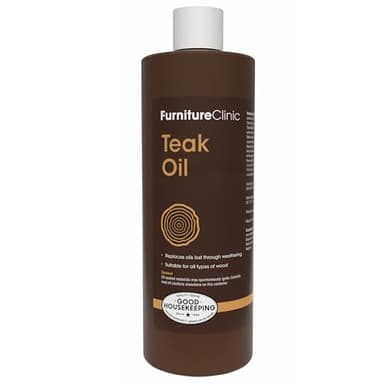 Furniture Clinic Teak Oil | Wood Oil Protects & Cleans Outdoor & Indoor Furniture, Boats, Shower Benches | Restore & Protect Wood, Prevent Drying & Other Damage | Natural Matte Finish | 17oz/500ml