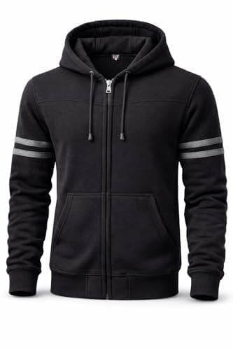 BTR BORN TO RACE Men’s Motorcycle Hoodie – Armored Fleece Biker Hoodie with CE Approved Protection Removable Pads (US, Alpha, Medium, Regular, Regular, Black)