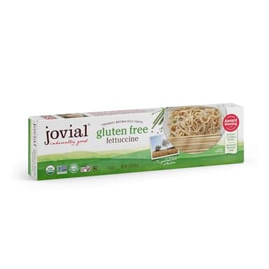 Jovial Whole Grain Brown Rice Fettuccine Pasta - Gluten Free Pasta Fettuccine, Organic, Dairy Free, Made in Italy - 12 Oz, 1 Pack