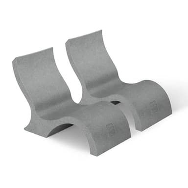 Ledge Lounger - Signature Lowback Chair - for in-Pool or On-Deck Use - Water Depths 0-9” - Compatible with All Types - Resin Water Chairs - for Pool, Sundeck, Patio - Set of 2 - Granite Gray