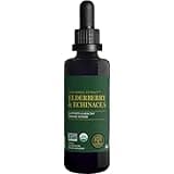 Global Healing Center USDA Organic Elderberry & Echinacea Liquid Supplement Tincture | Antioxidant Immune Support Against Harmful Organisms for Adults and Kids, Vegan, Non-GMO, 2-Month Supply (2 Oz)