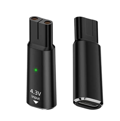 2 Pcs 4.3V Type-C Shaver Adapter Charger Compatible with Philips Norelco OneBlade QP2520 QP2515 QP2620 MG5700 MG3740, USB-C Electric Razor Charging Converter, Replacement Portable Travel Accessory