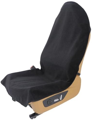 VSHIELD Waterproof Towel Car Seat Cover, Sweatproof Non-Slip Seat Protector, Universal Fit for Front Bucket or Rear Bench Seat of Cars, SUVs, Vans, Trucks, Compatible with Airbags and Armrests