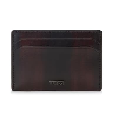TUMI - Nassau Slim Card Case - Men's Premium Leather Wallet - Burnished Wine