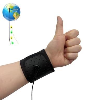 EMIKITS Grounding Wrist Strap,Black Grounding Wristband Improves Sleep Reduces Pain and Inflammation,Increases Energy Grounding Bracelet 12.5"x3.3"