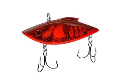 Bill Lewis Lifelike Knock-N Trap 1/2 OZ. Lipless Crankbait Fishing Wobble Lure with Mustad Triple Grip Hooks, RED Crawfish