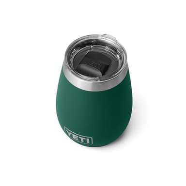 YETI Rambler 10 oz Wine Tumbler, Vacuum Insulated, Stainless Steel with MagSlider Lid, Black Forest Green