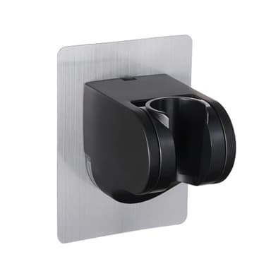 GwernKB Shower Head Holder Strong Adhesive No Drilling Wall Mount Adjustable Handheld Showerhead Bracket for RV Kids Bathroom Shower,Fix Firmly and Use Conveniently (Black, 1)