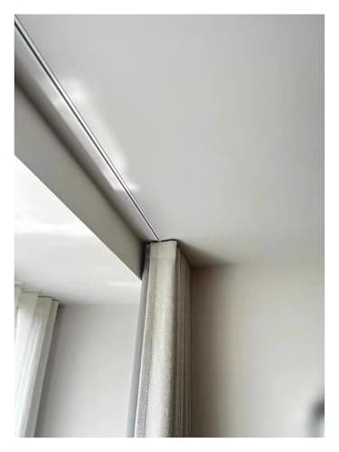 YLLFFLL 12 Ft 20 Feet 15ft 30 Ft 18 5 10ft Hidden Curtain Track Ceiling Mount, Aluminum Concealed Embedded Curtain Rail Room Divider, Recessed Privacy Room Partition System(White,6ft/1.83m)