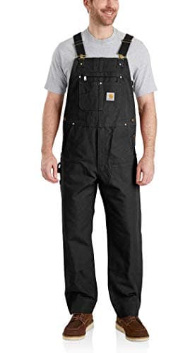 Carhartt Men's Iconic R01 Duck Bib Overall, Black, W34 x L32