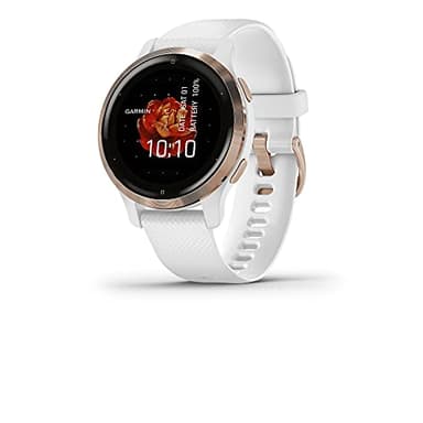 Garmin Venu 2S, Smaller-Sized GPS Smartwatch with Advanced Health Monitoring and Fitness Features, Rose Gold Bezel with White Case and Silicone Band, (010-02429-03)