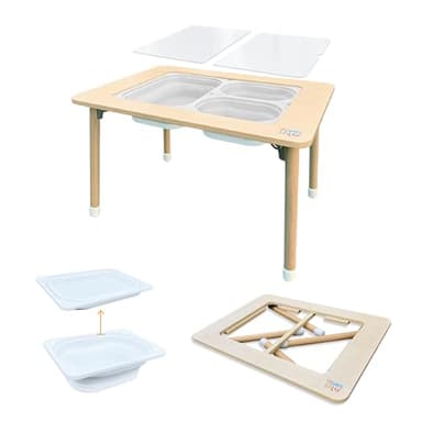 7 Days of Play Sensory Play Activity Table with Foldable Legs, Storage Bins, and Lid