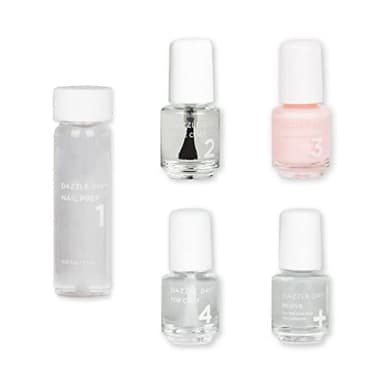 Dazzle Dry Mini Kit 4 Step System - Strawberry Macaron, a semisheer pale strawberry with lavender undertones. (5 Piece Kit / 5 Manicures)