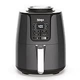 Ninja Air Fryer, Roast, Bake, Air Fry, Roast, Broil, Reheats, & Dehydrates, 4-in-1, Fries, Frozen Food, Veggies, and Juicy Meat, Less Oil, Easy Meals, Healthy Meals, Compact, 4 QT, Grey, AF101