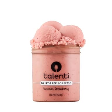 Talenti Dairy-Free Sorbetto for Your Next Indulgence, Summer Strawberry with Real Strawberries in Each Jar, 1 pint