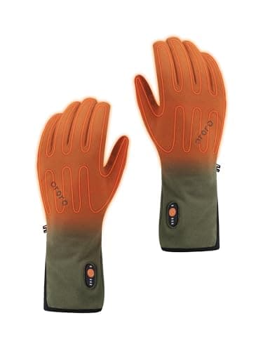 ORORO [Upgraded Battery] Unisex Heated Gloves Liner, Lightweight Dralon Liner Gloves for Men and Women (Green, M)