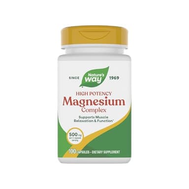 Nature's Way Magnesium Complex, Supports Muscle Relaxation*, Muscle Function*, Promotes a sense of Calm*, Magnesium Citrate and Oxide, 100 Capsules (Packaging May Vary)