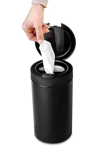 Inevibe Disinfecting Wipes Dispenser - Push Button Decorative Holder for Standard Cleaning Wipes Container, Use in Kitchen Countertop, Bathroom, Classroom (Black)