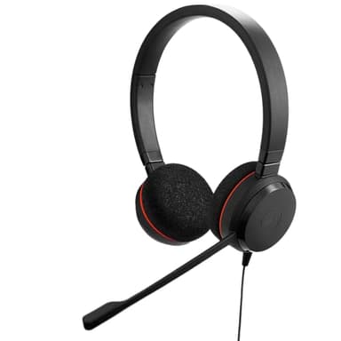 Jabra Evolve 20 Wired Headset (2025 Edition) - Dual-Ear Set for Office and Work from Home - Call Control - All Platforms - USB-C/A Connectivity - Black