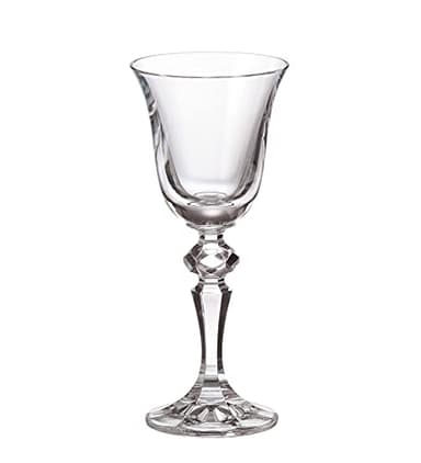 Czech Bohemian Crystal Glass Set of 6 Stem Liqueur Glasses 2oz.60ml. Falco Elegant Vintage Design Sherry Vodka Brandy Whiskey Holiday Gift Wedding Birthday Housewarming Anniversaries, Clear
