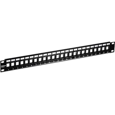 TRENDnet 24-Port Blank Keystone 1U Patch Panel, 1U 19" Metal Rackmount Housing, Recommended with TC-K25C6 & TC-K50C6 Cat6 Keystone Jacks (Sold Separately), Black, TC-KP24