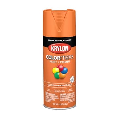 Krylon K05532007 COLORmaxx Spray Paint and Primer for Indoor/Outdoor Use, Gloss Pumpkin Orange 12 Ounce (Pack of 1)