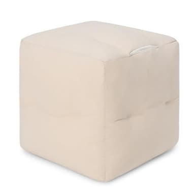 REDEARTH · Pouf Filler Ottoman Textured Boho Storage Cube Poof Decorative Pouffe Farmhouse Footrest Accent Footrest - Living Room Bedroom Nursery; 100% Cotton (17"X17"X17", Natural)