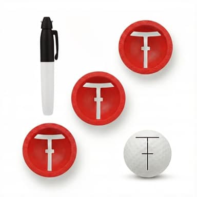 AIUAIP Golf Ball Alignment Tool Set, 3-Pack Ball Marker with Alignment Line + Marker Pen, Improve Putting Accuracy & Consistency, Easy Draw Straight Line for Training & Practice