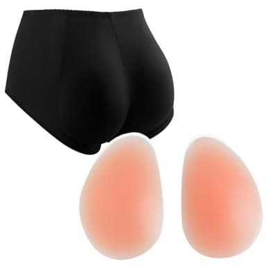 BMLen Silicone Butt Pads Fake Buttock Butt Lifter Enhancer Shaper Panties Underwear L,black