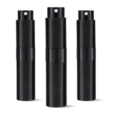 Putmhim 3Pcs 8ml Cologne Travel Bottle, Perfume Atomizer, Refillable Perfume Sprayer, Twist Up Perfume Bottle, Mini Perfume Dispenser（Black）