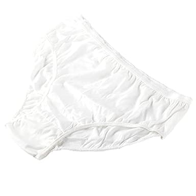 STARLY Women's Disposable Pure Cotton Underwear Travel Panties High Cut Granny Briefs (10pcs,White,S)