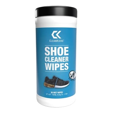 CleanKicks Shoe Cleaner Shoe Wipes for White Sneakers, Suede, Canvas, Leather, Removes Scuffs, Dirt & Stains,Multipurpose Travel Size Cleaning Wipes for Athletic Shoes, Boots & More - 30 Count