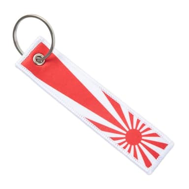 Great 1 Japanese Rising Sun National Flag Keychain Tag with Key Ring - Keys, Cars, Motorcycles, Gifts - EDC