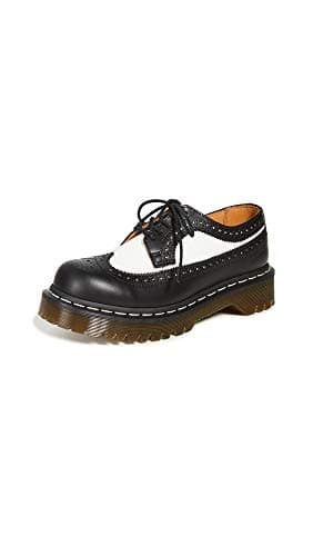 Dr. Martens 3989 Brogue Oxford 5 Eye Brogue,Black/white smooth,3 UK/Women's 5, Men's 4 M US