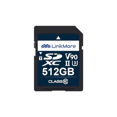 LinkMore XV29 512GB SDXC UHS-II Card UHS-II SD Crd, C10, U3, V90, SD Card for Digital Camera, Drone Support 4K 8K Video, Camera Memory Cards up to 250MB/s Read Speed, 220MB/s Write Speed