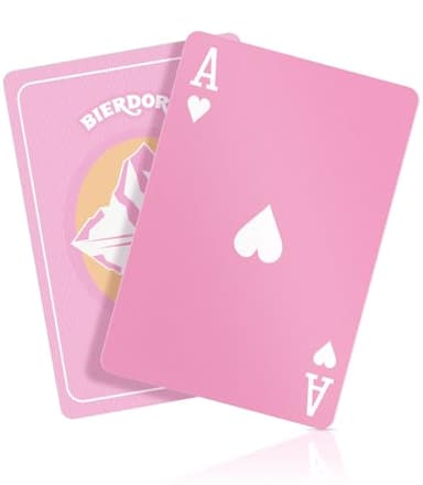 BIERDORF Pink Waterproof Playing Cards Durable Cute Deck of Cards Standard Index Professional Premium Poker Cards Vintage Themed Card Games for Families or Adults Pink Alps Style