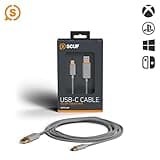 SCUF Braided USB-C Cable - Light Gray 6 feet / 2 Meters USB Type C Connection and Charging for Xbox Controllers, PS5 Controllers, and Smart Phones - Xbox Series X;