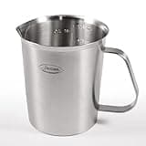 Newness Stainless Steel Measuring Cup, Metal Measuring Cup with Handle (Upgraded, 3 Marking Including Cup/ML/Ounce Scale), 16 Ounces (0.5 Liter, 2 Cup)
