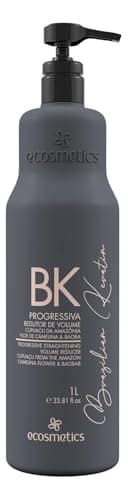 ECOSMETICS Deluxe Brazilian Keratin Treatment Organic Blowout Complex | Nanoplastia | Straightening & Smoothing System | Volume Reducer | Thermal Sealer | Alisado Brasileño | Anti Frizz 1L 35.2oz