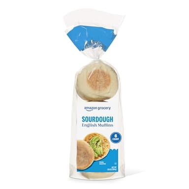 Amazon Grocery, Sourdough English Muffins, 13.5 Oz, 6 Ct (Previously Happy Belly Packaging May Vary)