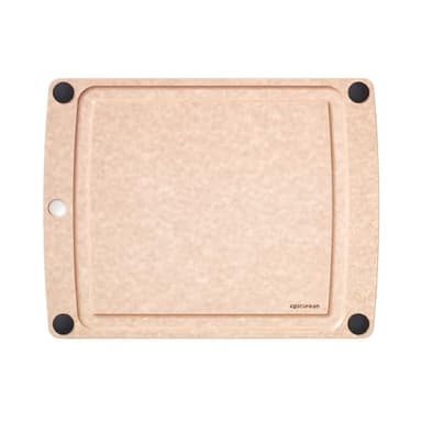 Epicurean All-In-One Cutting Board with Non-Slip Feet and Juice Groove, 14.5" × 11.25", Natural/Black