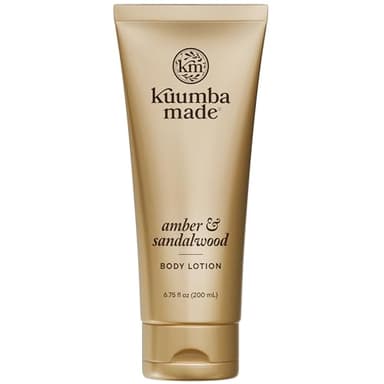 Kuumba Made Amber & Sandalwood Body Lotion, Hydrating Daily Moisturizer with Shea Butter & Botanical Oils, Vegan, 6.75 Oz