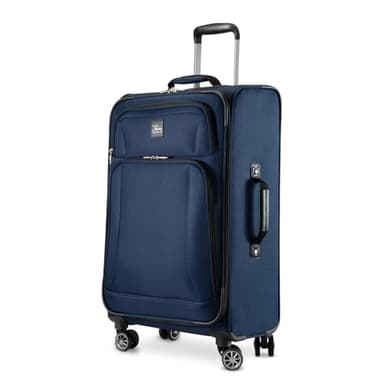 Skyway Epic Softside Medium Checked Luggage - Lightweight Suitcase with Wheels | TSA Approved Travel Bag | Spinner Suitcase | Large Luggage Set with Telescoping Handle, 24 inch, Surf Blue